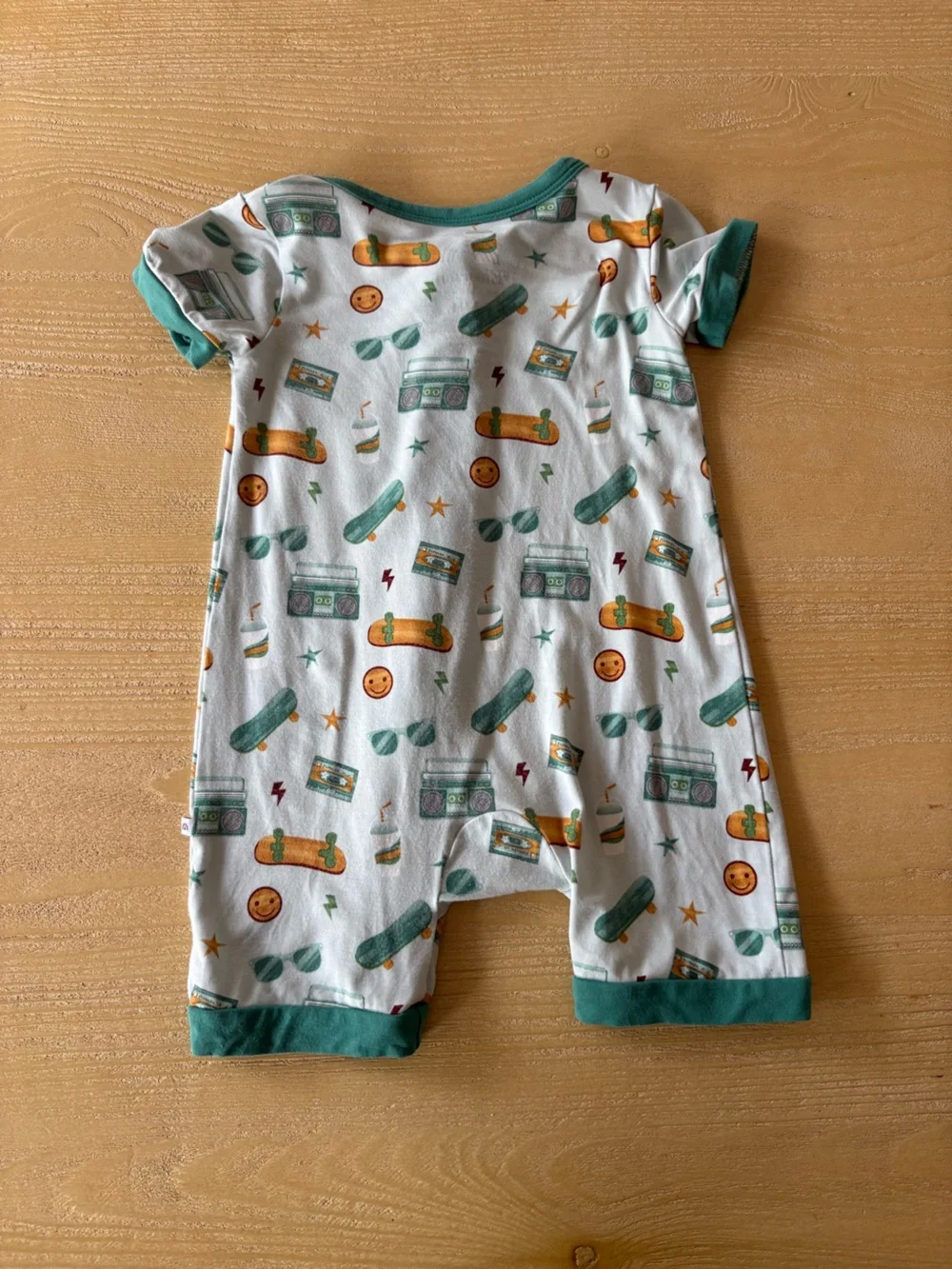 Emerson and Friends Bamboo Roll With It Skateboard Shortie Romper Size 6-12M